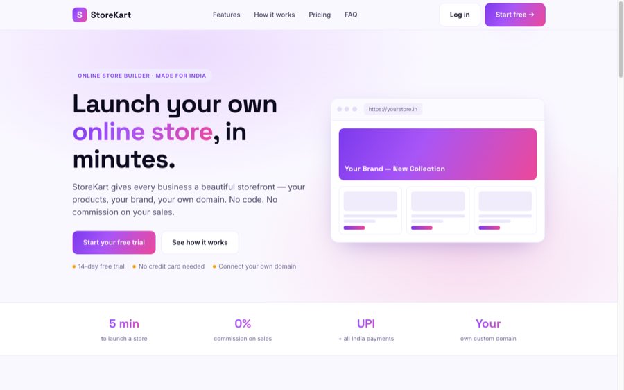StoreKart online store builder storefront